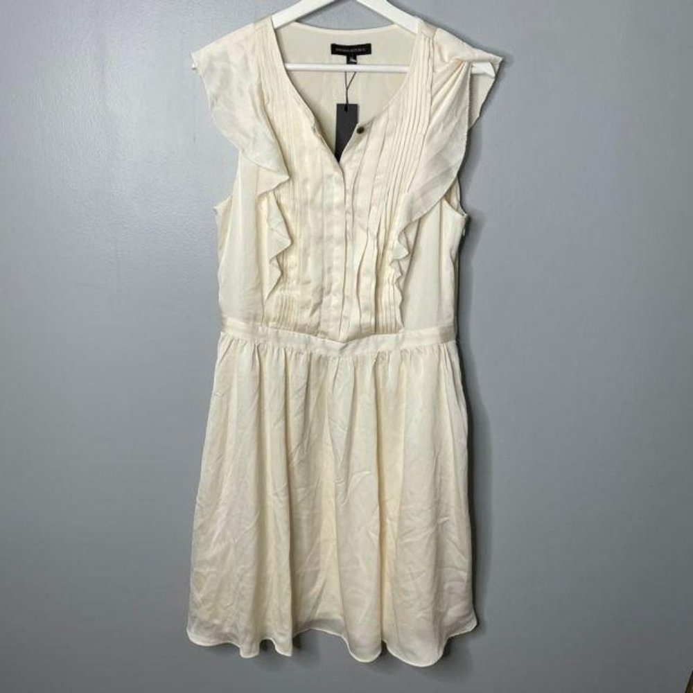 Banana Republic Ivory Ruffle Dress NWT